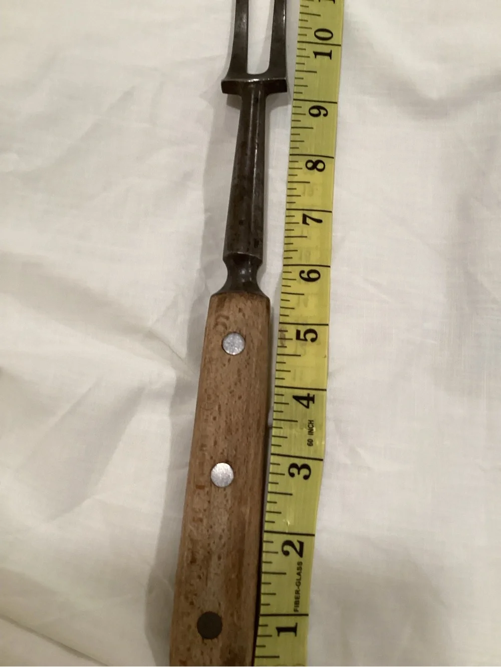 Two Tined Lamson Vintage carving/Meat Fork 3 Rivet Handle 15”